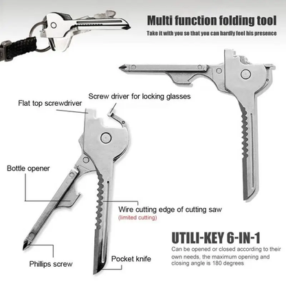 6 in 1 Utili-key Multi-Tool Keychain