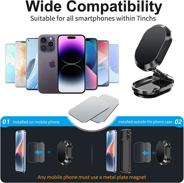 Alloy Folding Magnetic Car Phone Holder