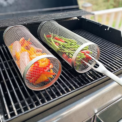 2023 Hot Sale BBQ outdoor grill net / Barbecue stainless steel wire mesh cylinder